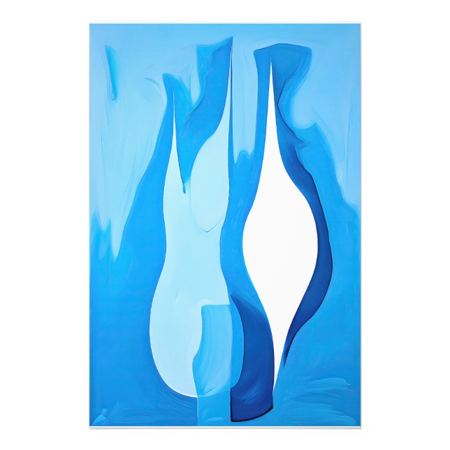 Restful Cobalt Echo Abstrakt Fotodruck (Vorne)