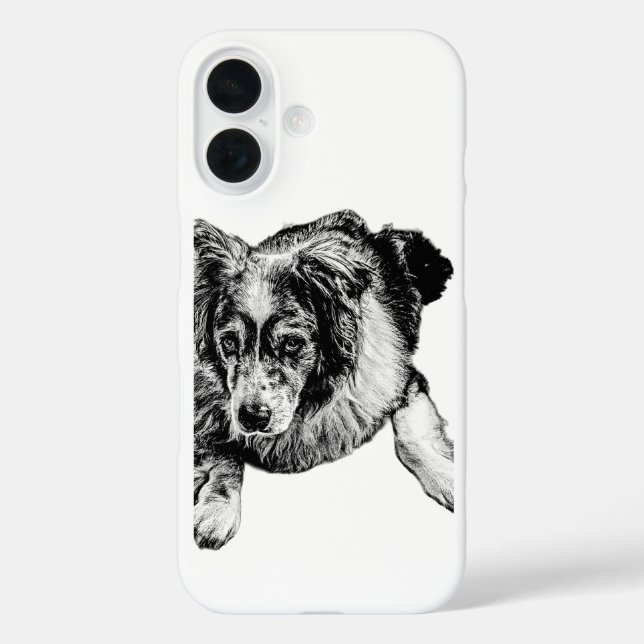 Resting Australian Shepherd Dog iPhone Case (Rückseite)