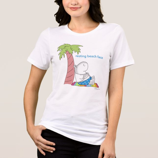 RESTING BEACH FACE Bauch-Taste Hippo Boynton Tri-Blend Shirt (Vorderseite)