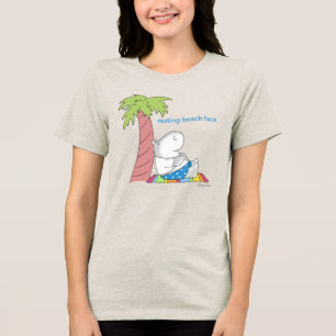 RESTING BEACH FACE Bauch-Taste Hippo Boynton Tri-Blend Shirt