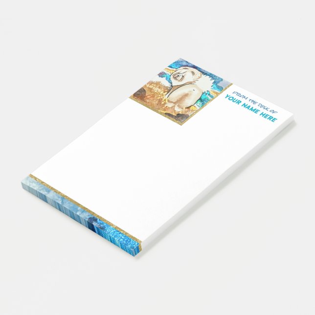 RESTING BEACH FACE Creme Post-it Klebezettel (angewinkelt)