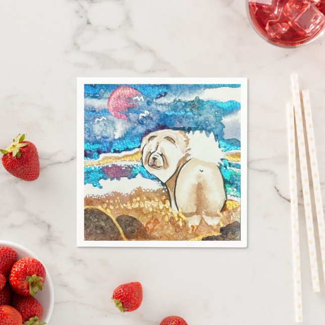 RESTING BEACH FACE Creme Serviette (Beispiel)