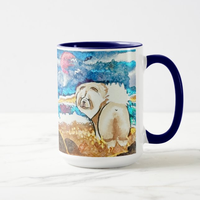 RESTING BEACH FACE Creme Tasse (Rechts)