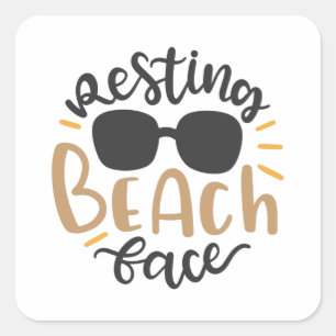 Resting Beach face Quadratischer Aufkleber