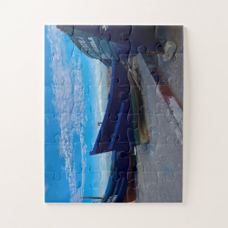 Resting Blue Boats on Essaouira Shore Puzzle