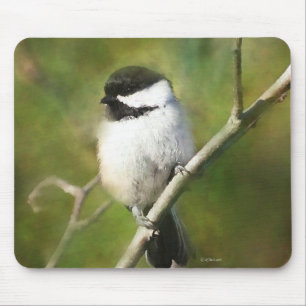 REsting Chikadee - ETSY Mousepad