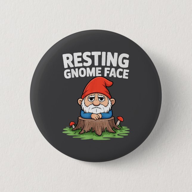 Resting Gnome Face Cute Funny Christmas Kawaii Car Button (Vorderseite)