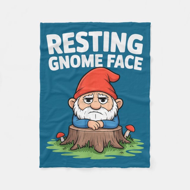 Resting Gnome Face Cute Funny Christmas Kawaii Car Fleecedecke (Vorderseite)