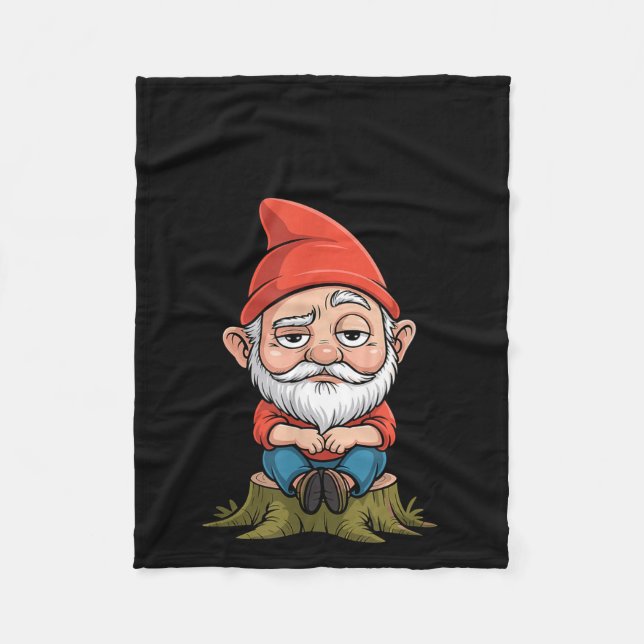 Resting Gnome Face Cute Funny Christmas Kawaii Car Fleecedecke (Vorderseite)