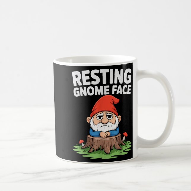 Resting Gnome Face Cute Funny Christmas Kawaii Car Kaffeetasse (Rechts)