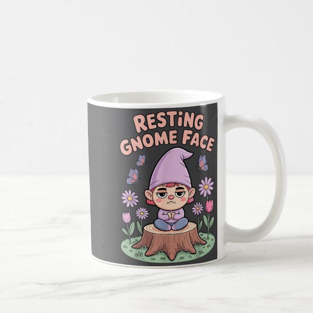 Resting Gnome Face Cute Funny Christmas Kawaii Car Kaffeetasse (Rechts)