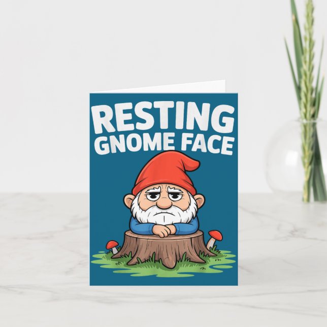 Resting Gnome Face Cute Funny Christmas Kawaii Car Karte (Vorderseite)
