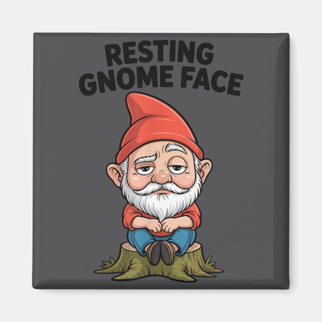 Resting Gnome Face Cute Funny Christmas Kawaii Car Magnet (Vorne)