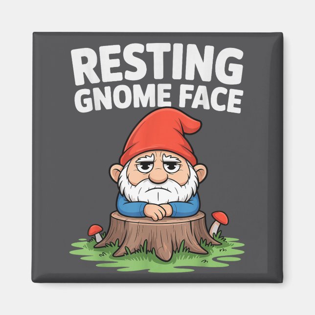 Resting Gnome Face Cute Funny Christmas Kawaii Car Magnet (Vorne)