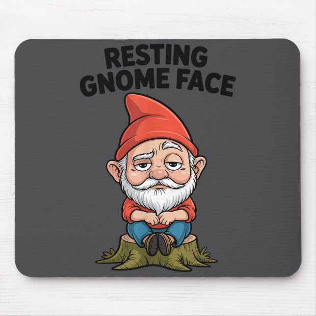 Resting Gnome Face Cute Funny Christmas Kawaii Car Mousepad (Vorne)