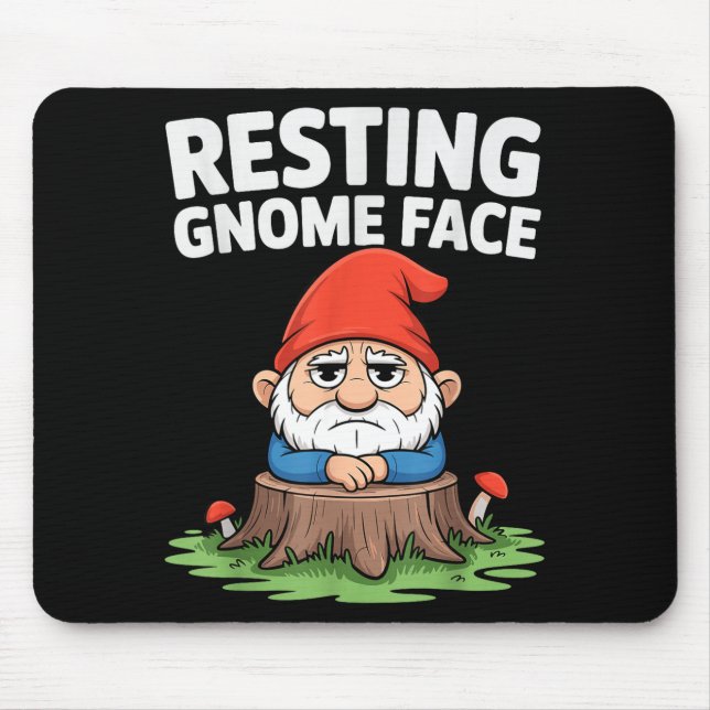 Resting Gnome Face Cute Funny Christmas Kawaii Car Mousepad (Vorne)