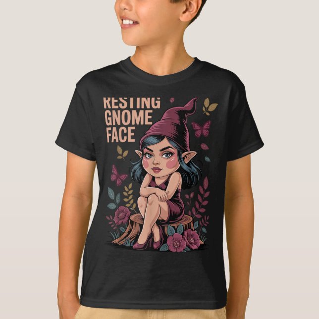 Resting Gnome Face Cute Funny Christmas Kawaii Car T-Shirt (Vorderseite)