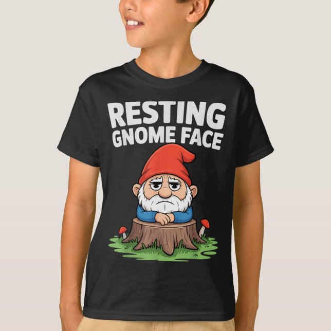 Resting Gnome Face Cute Funny Christmas Kawaii Car T-Shirt (Vorderseite)