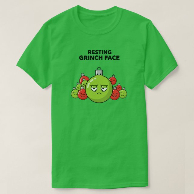 Resting Grinch Face Christmas Ornament  T-Shirt (Design vorne)