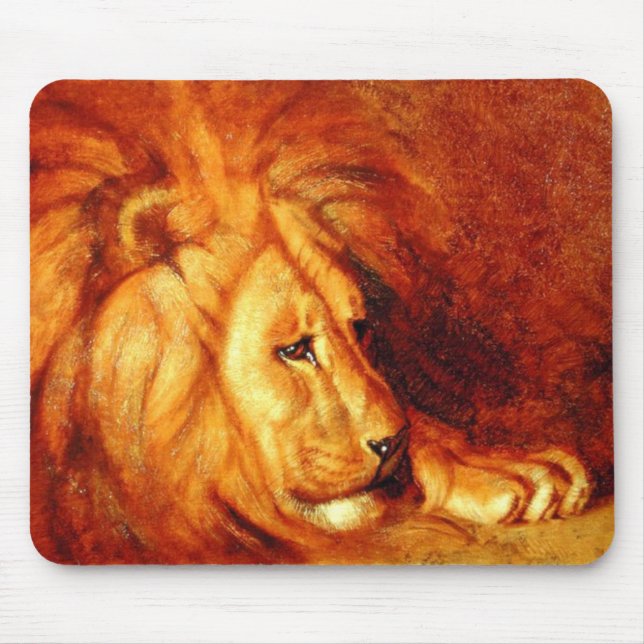 Resting Lion (von Abbott Handerson Thayer) Mousepad (Vorne)