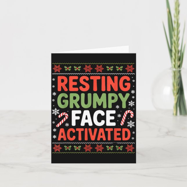 Resting Mpy Face Activated Funny Xmas Quote  Karte (Vorderseite)