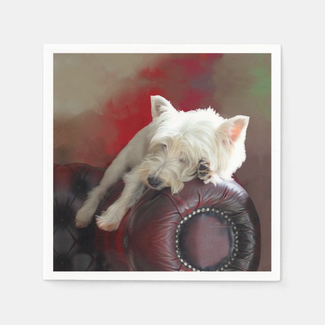Resting Westie Serviette (Vorderseite)