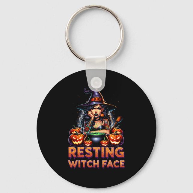 Resting Witch Face Funny Sarcastic Halloween Rude  Schlüsselanhänger (Vorderseite)
