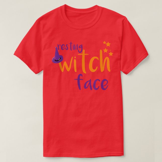 Resting Witch Face Halloween  T-Shirt (Design vorne)