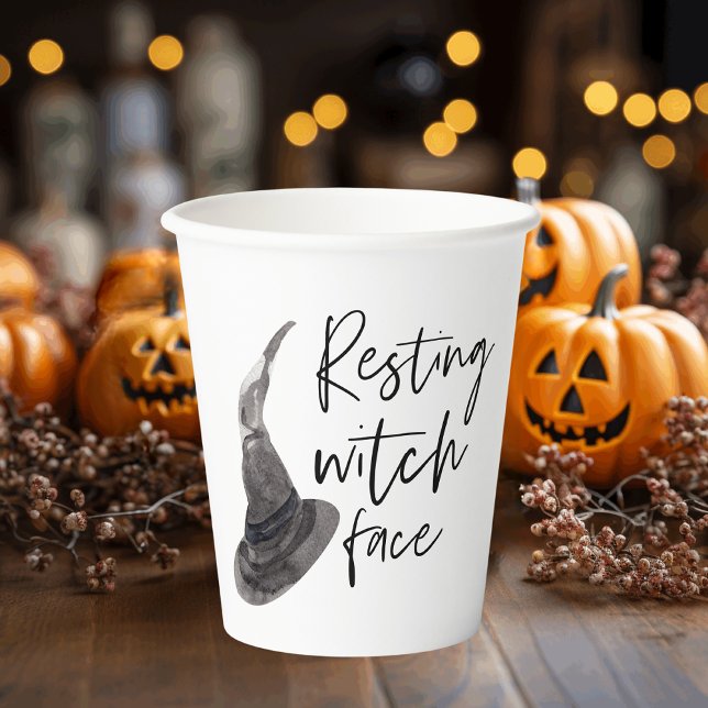 Resting Witch Face Happy Halloween | Wird Pappbecher (Von Creator hochgeladen)