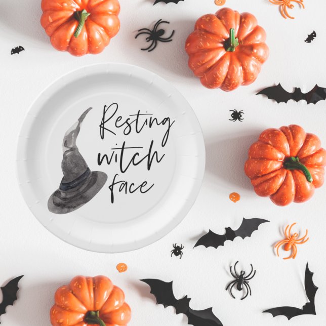 Resting Witch Face Happy Halloween | Wird Pappteller (Von Creator hochgeladen)