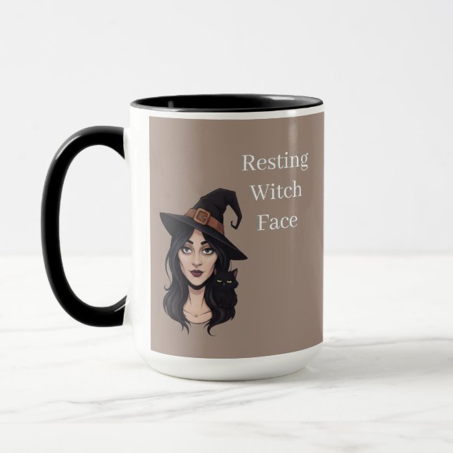 Resting Witch Face Mug | Halloween Coffee Cup Tasse (Links)