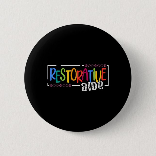 Restorative Aide Designs Unisex-Erwachsene Schwarz Button (Vorderseite)
