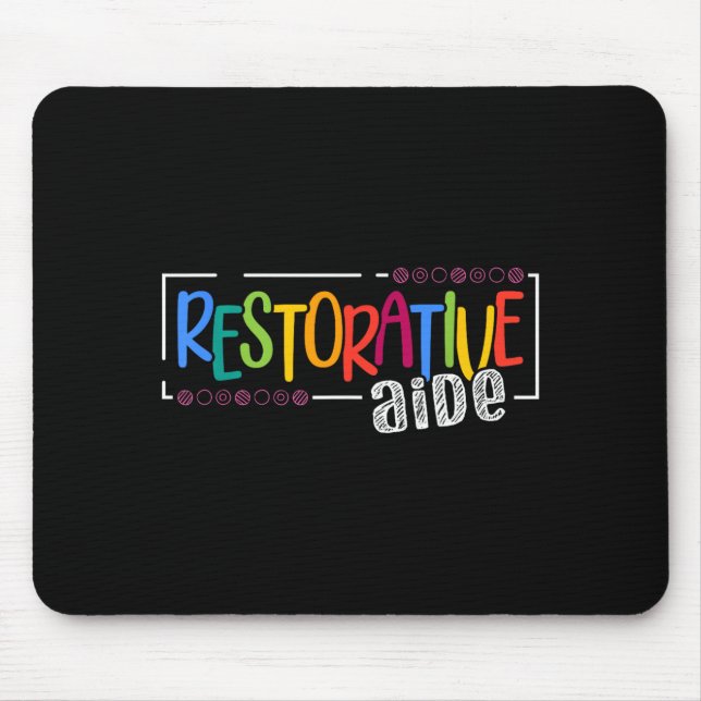 Restorative Aide Designs Unisex-Erwachsene Schwarz Mousepad (Vorne)