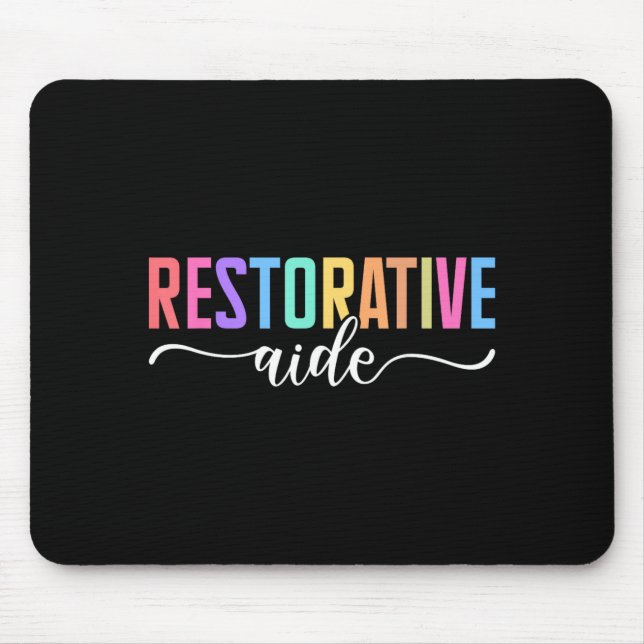 Restorative Aide Designs Unisex-Erwachsene Schwarz Mousepad (Vorne)