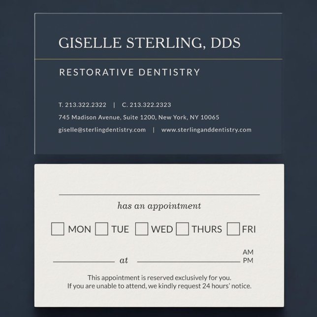 Restorative Dentistry Office Appointment Reminder Visitenkarte (Von Creator hochgeladen)