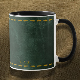 Restorative Forest Green Stitched Leather-Look Tasse