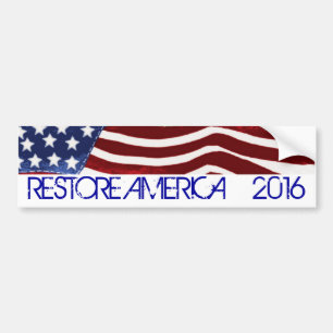 RESTORE AMERICA 2016 Old Glory Bumper Sticke4 Autoaufkleber