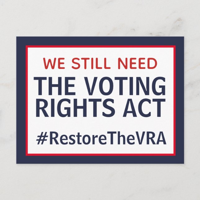 Restore the Voting Rights Act Postcard Postkarte (Vorderseite)