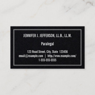 Restraining Paralegal Business Card Visitenkarte