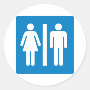 Restroom-Anlagen-Landstraßen-Zeichen Runder Aufkleber