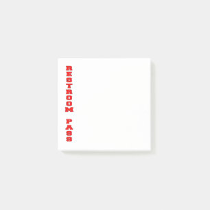 Restroom Pass Post-it Klebezettel