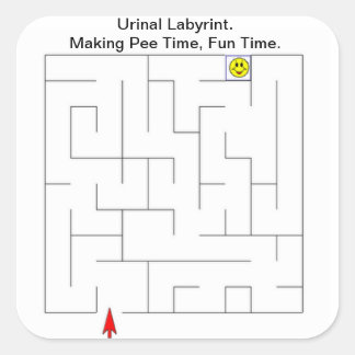 Restroom Urinal Labyrinth Quadratischer Aufkleber