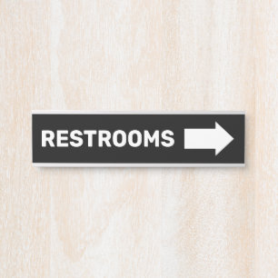 Restrooms Direction Wayfinding Wall Sign Türschild