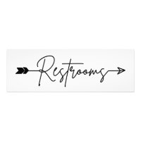 Restrooms richtung sign right, Party Pfeil Poster