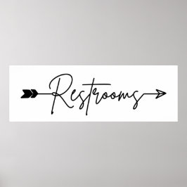 Restrooms richtung sign right, Party Pfeil Poster
