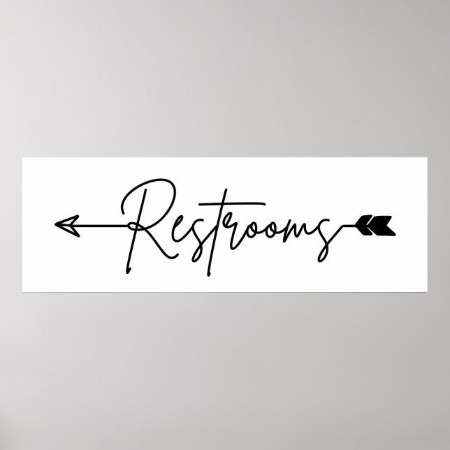 Restrooms richtung Zeichen verlassen, Party Pfeil  Poster (Vorne)
