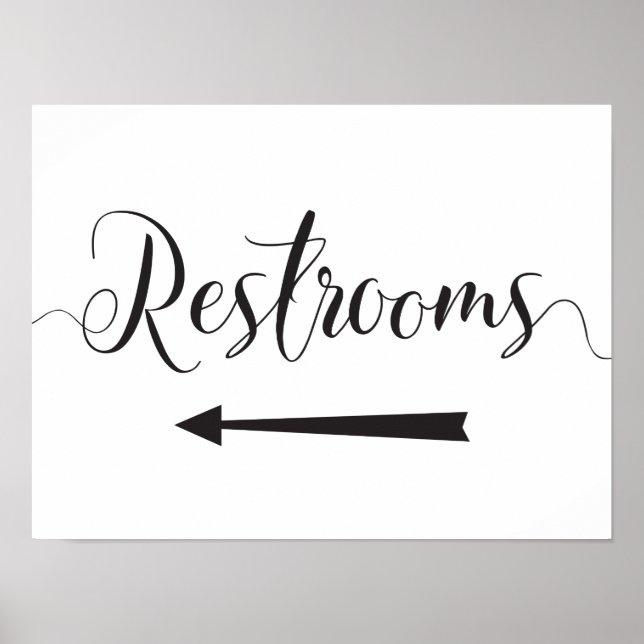 Restrooms Sign Wedding Directions Links Arrow Poster (Vorne)