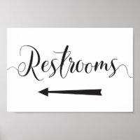 Restrooms Sign Wedding Directions Links Arrow