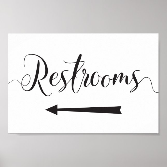Restrooms Sign Wedding Directions Links Arrow Poster (Vorne)