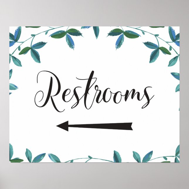 Restrooms verlassen Pfeil-Zeichen Poster (Vorne)